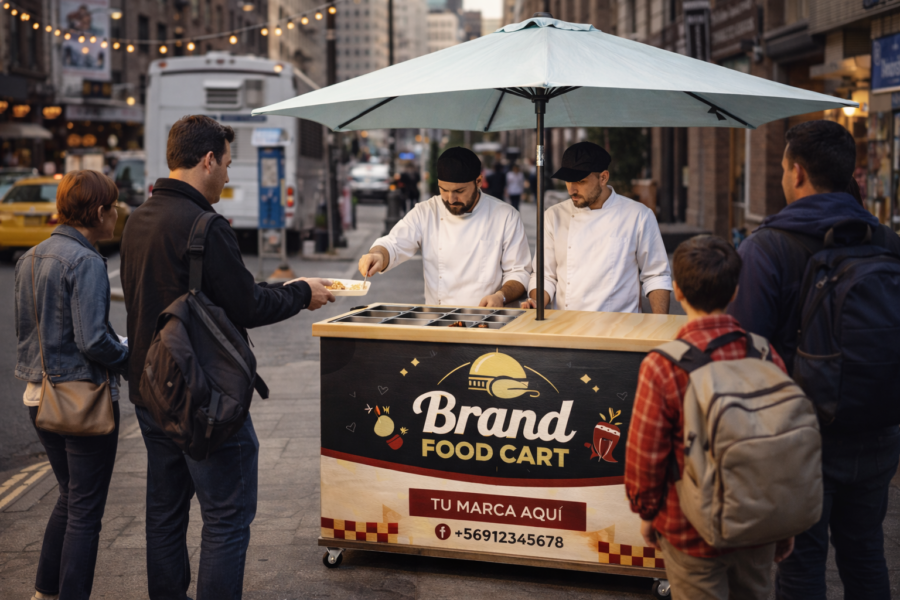 Brand Food Cart | Carrito Móvil Desmontable para Cocinerías y Street Food