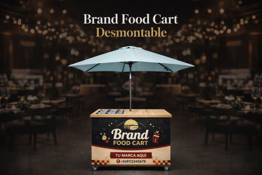 Brand Food Cart | Carrito Móvil Desmontable para Cocinerías y Street Food