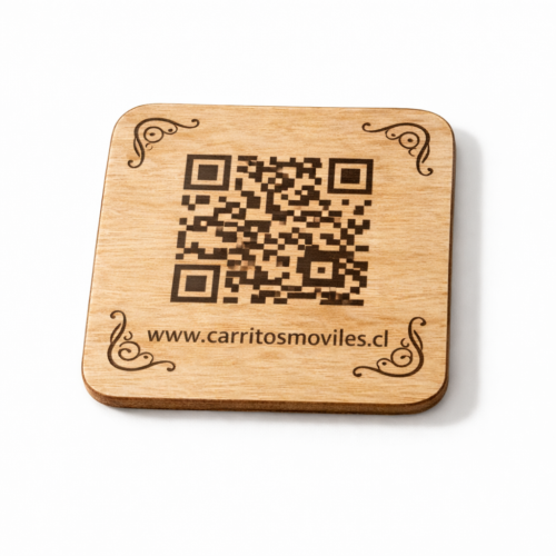 Posavasos de Madera Personalizados con Grabado Láser |10 unidades | Logo o QR