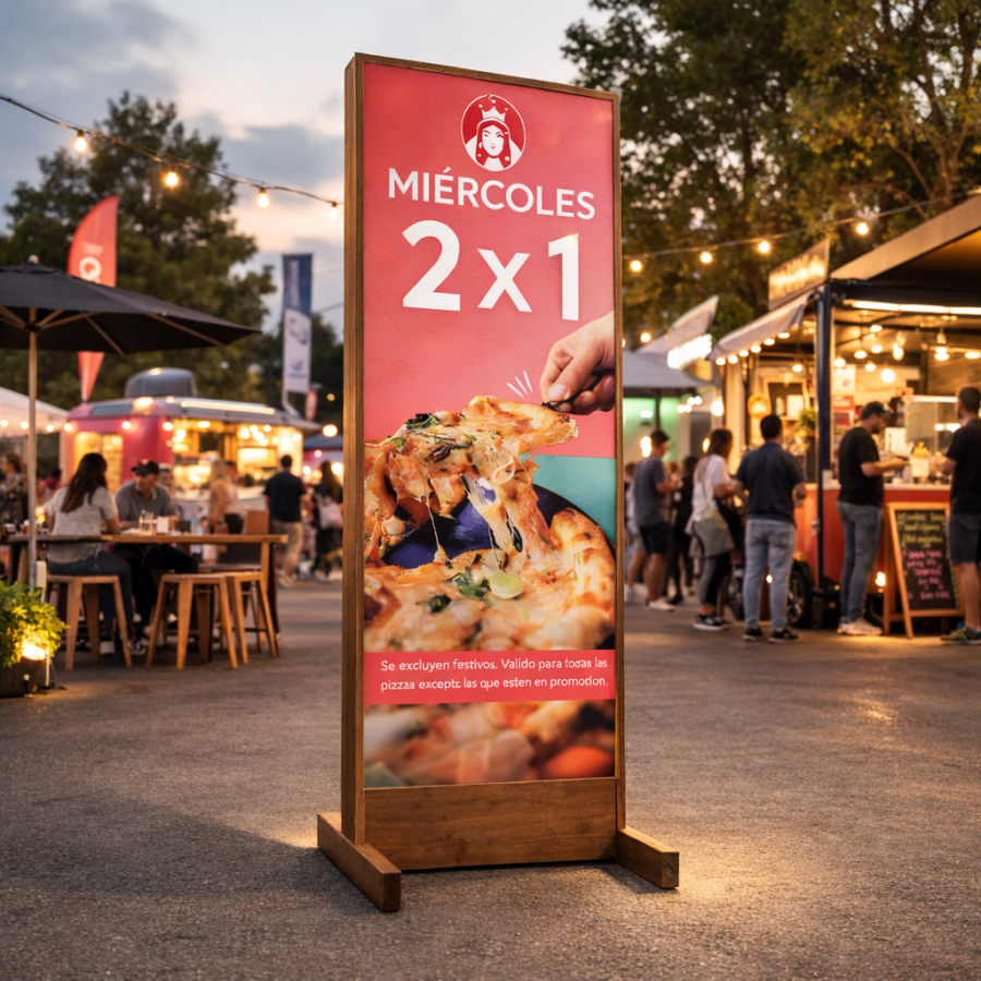 ChatGPT Image 2 mar 2026, 03_30_44 Letrero Tótem 2 Metros – Gráfica Personalizada Doble Cara