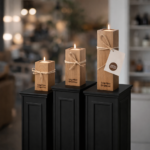 Pack Portavelas Rústicas de Madera con Grabado Láser | 3 Tamaños