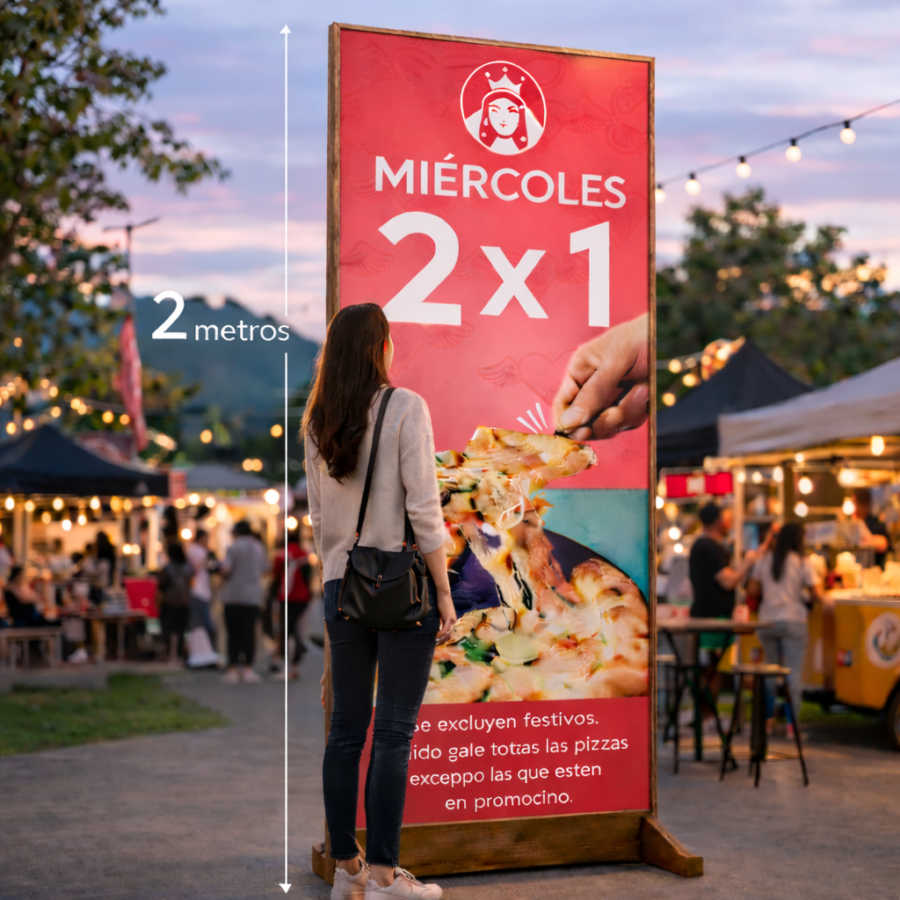 ChatGPT Image 3 mar 2026, 12_29_27 Letrero Tótem 2 Metros – Gráfica Personalizada Doble Cara