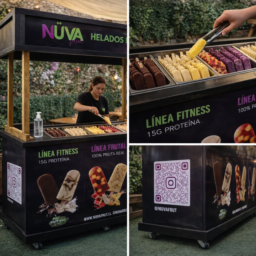 Carrito Publicitario para Alimentos Modelo Magnum con Techo y Branding Personalizado