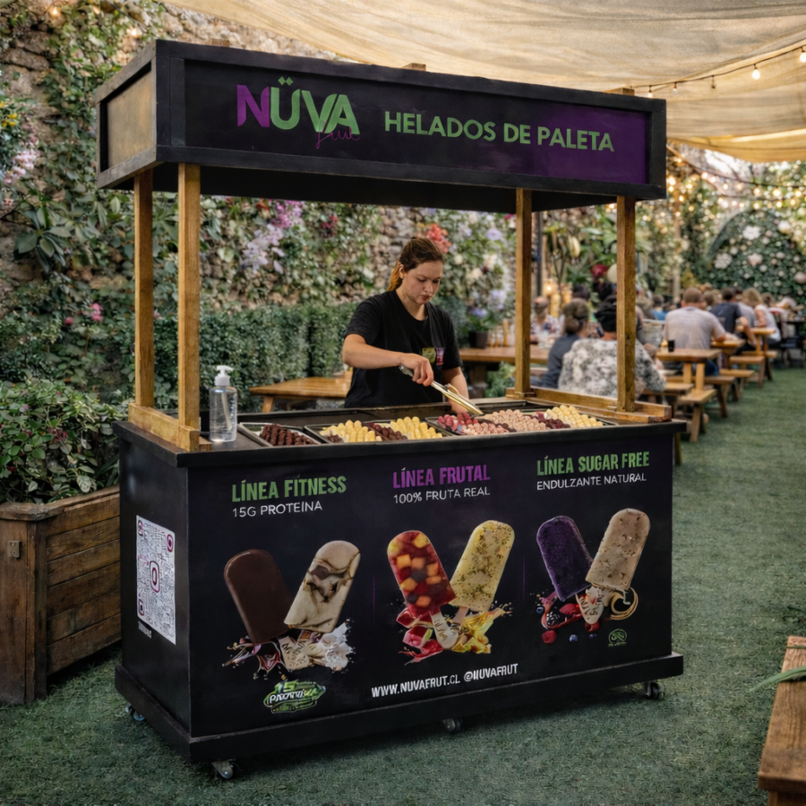 Carrito Publicitario para Alimentos Modelo Magnum con Techo y Branding Personalizado